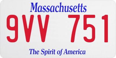 MA license plate 9VV751