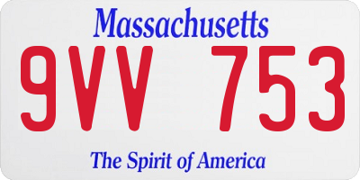 MA license plate 9VV753