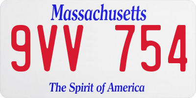 MA license plate 9VV754