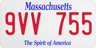 MA license plate 9VV755