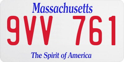 MA license plate 9VV761
