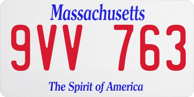 MA license plate 9VV763