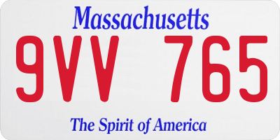 MA license plate 9VV765