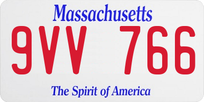 MA license plate 9VV766