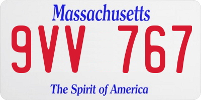 MA license plate 9VV767