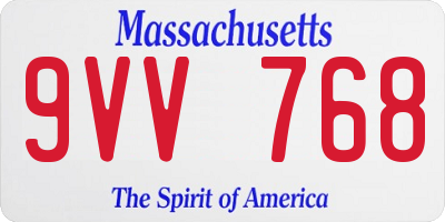 MA license plate 9VV768
