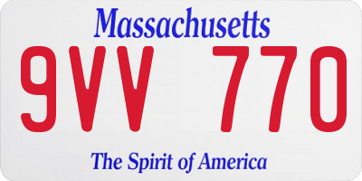MA license plate 9VV770