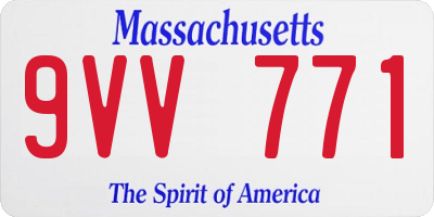 MA license plate 9VV771
