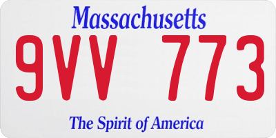 MA license plate 9VV773