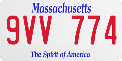 MA license plate 9VV774