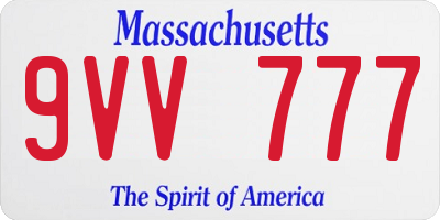 MA license plate 9VV777
