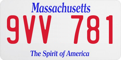 MA license plate 9VV781
