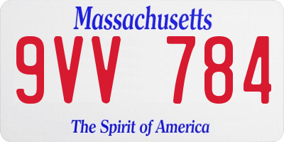 MA license plate 9VV784