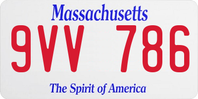 MA license plate 9VV786