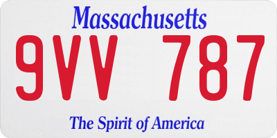 MA license plate 9VV787