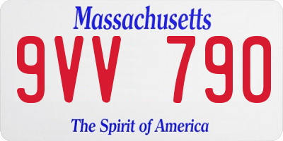 MA license plate 9VV790