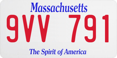 MA license plate 9VV791