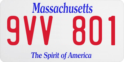 MA license plate 9VV801