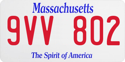 MA license plate 9VV802