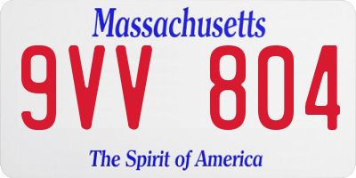 MA license plate 9VV804