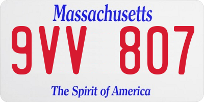 MA license plate 9VV807
