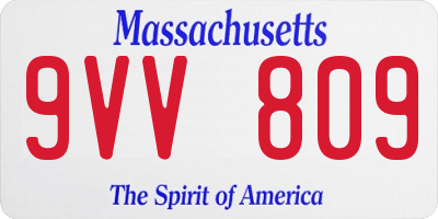 MA license plate 9VV809