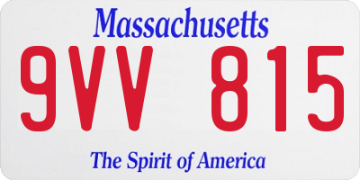 MA license plate 9VV815