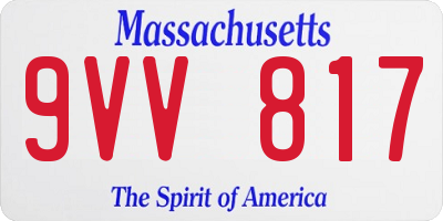 MA license plate 9VV817