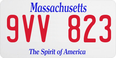 MA license plate 9VV823
