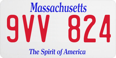 MA license plate 9VV824