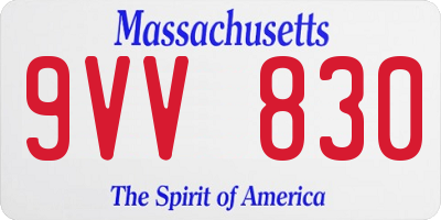 MA license plate 9VV830