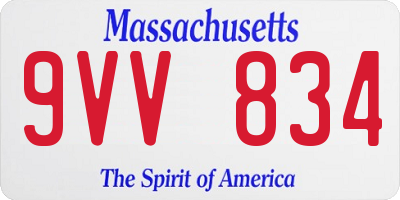 MA license plate 9VV834