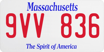MA license plate 9VV836