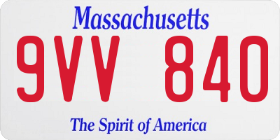 MA license plate 9VV840