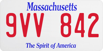 MA license plate 9VV842