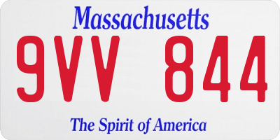 MA license plate 9VV844