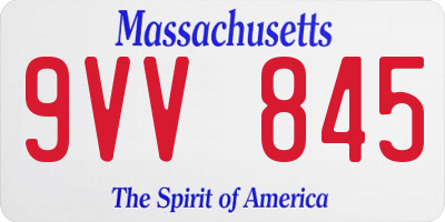 MA license plate 9VV845