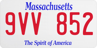 MA license plate 9VV852