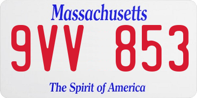 MA license plate 9VV853