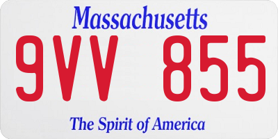 MA license plate 9VV855