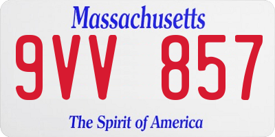 MA license plate 9VV857