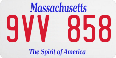 MA license plate 9VV858