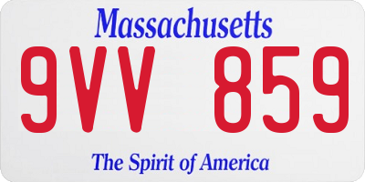 MA license plate 9VV859