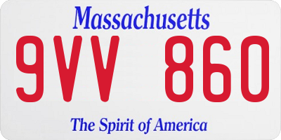 MA license plate 9VV860