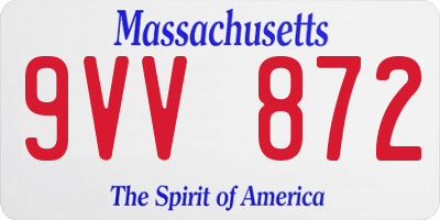 MA license plate 9VV872