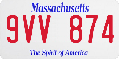 MA license plate 9VV874