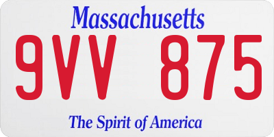 MA license plate 9VV875