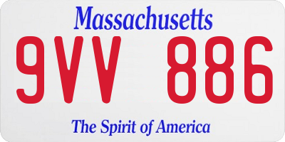 MA license plate 9VV886