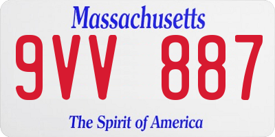 MA license plate 9VV887