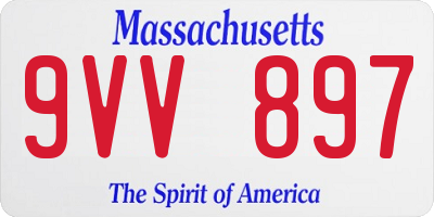 MA license plate 9VV897
